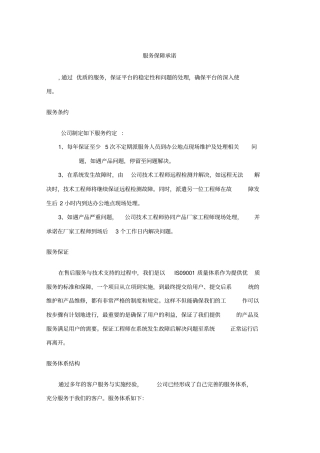 软件维护及售后承诺