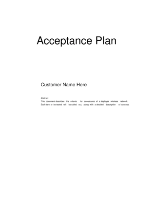 软件系统项目验收报告模板-英文版Acceptance-Plan