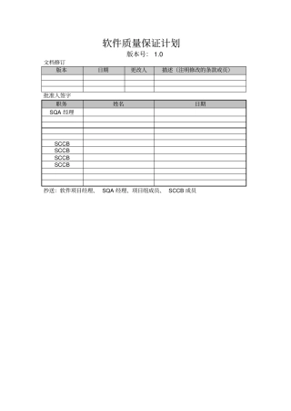 软件质量保证计划