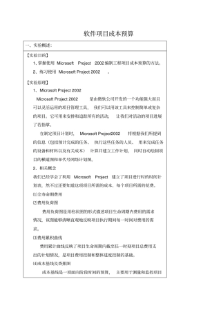 软件项目成本预算