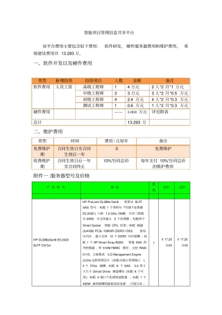 软件项目报价表