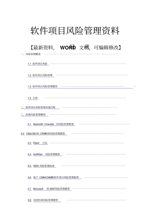 软件项目风险管理资料