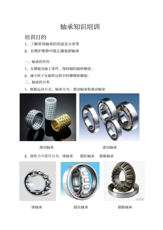 轴承知识培训