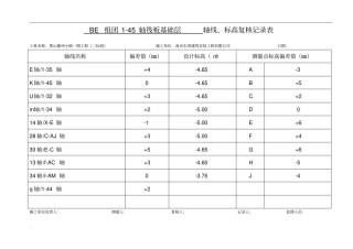 轴线、标高复核记录