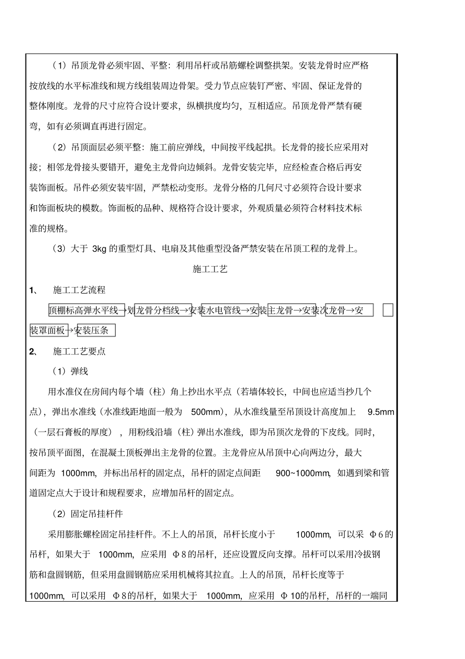 轻钢龙骨石膏板吊顶技术交底_第2页