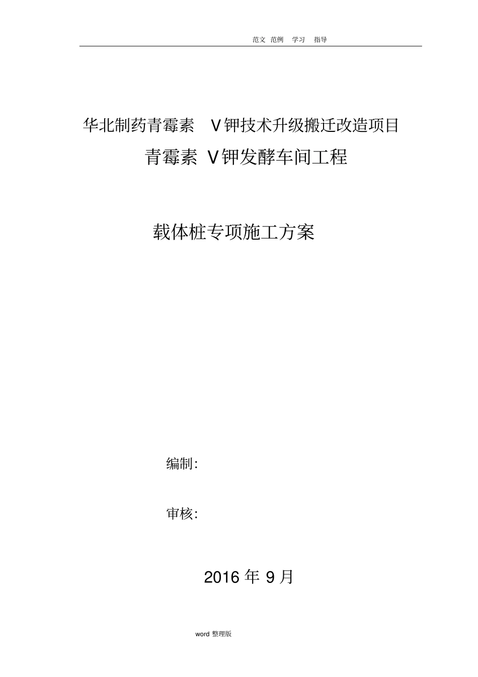 载体桩工程施工方案_第1页