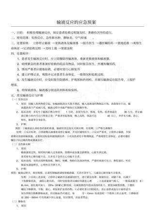 输液不良反应应急预案演练记录