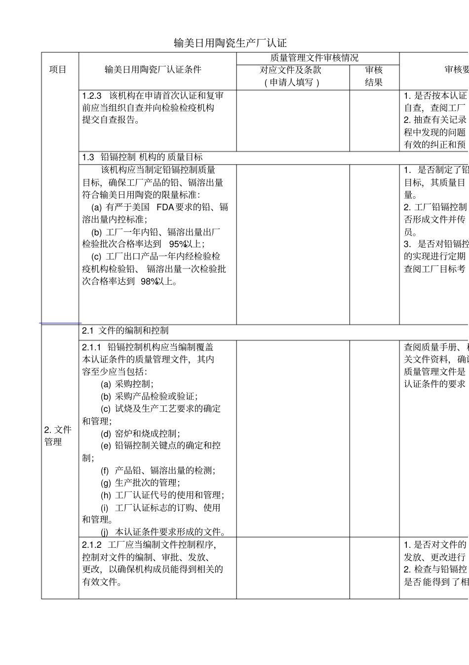 输美日用陶瓷生产厂认证_第3页