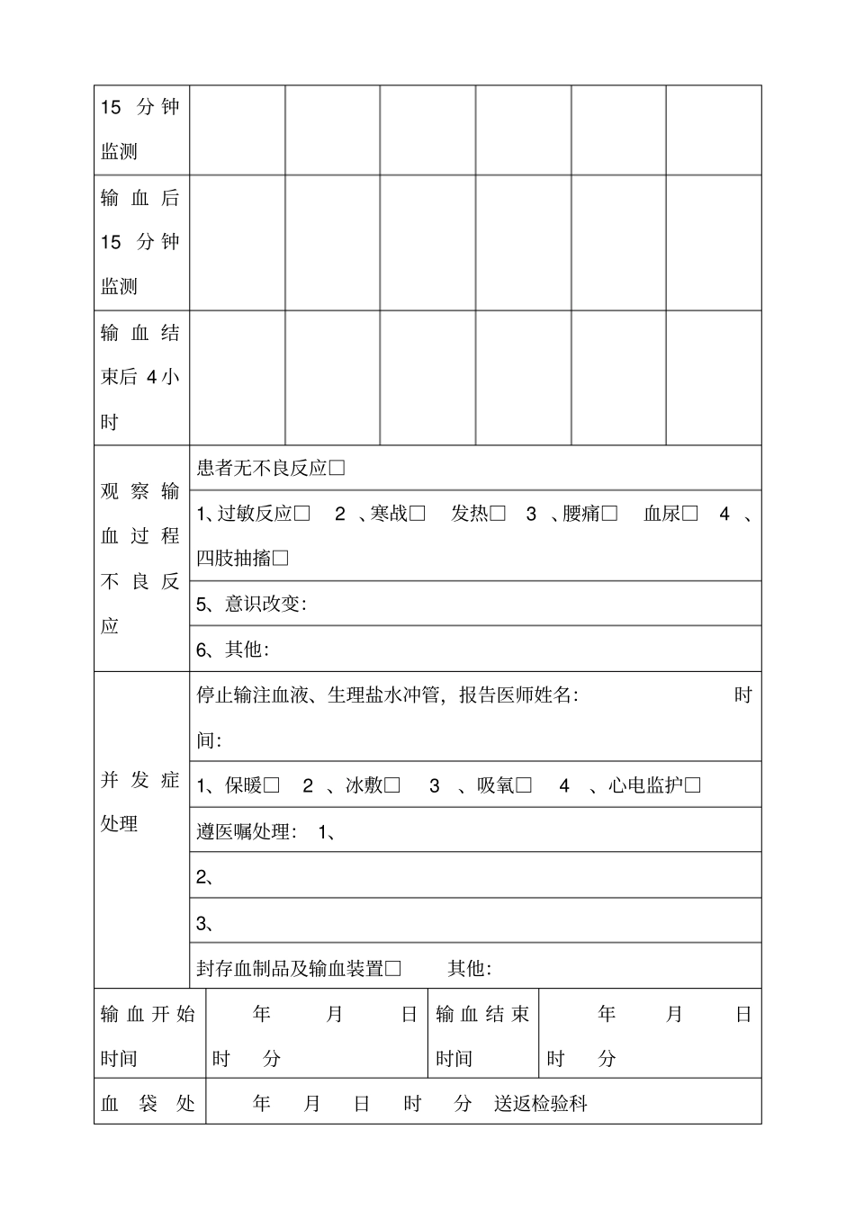 输血安全护理记录单_第2页