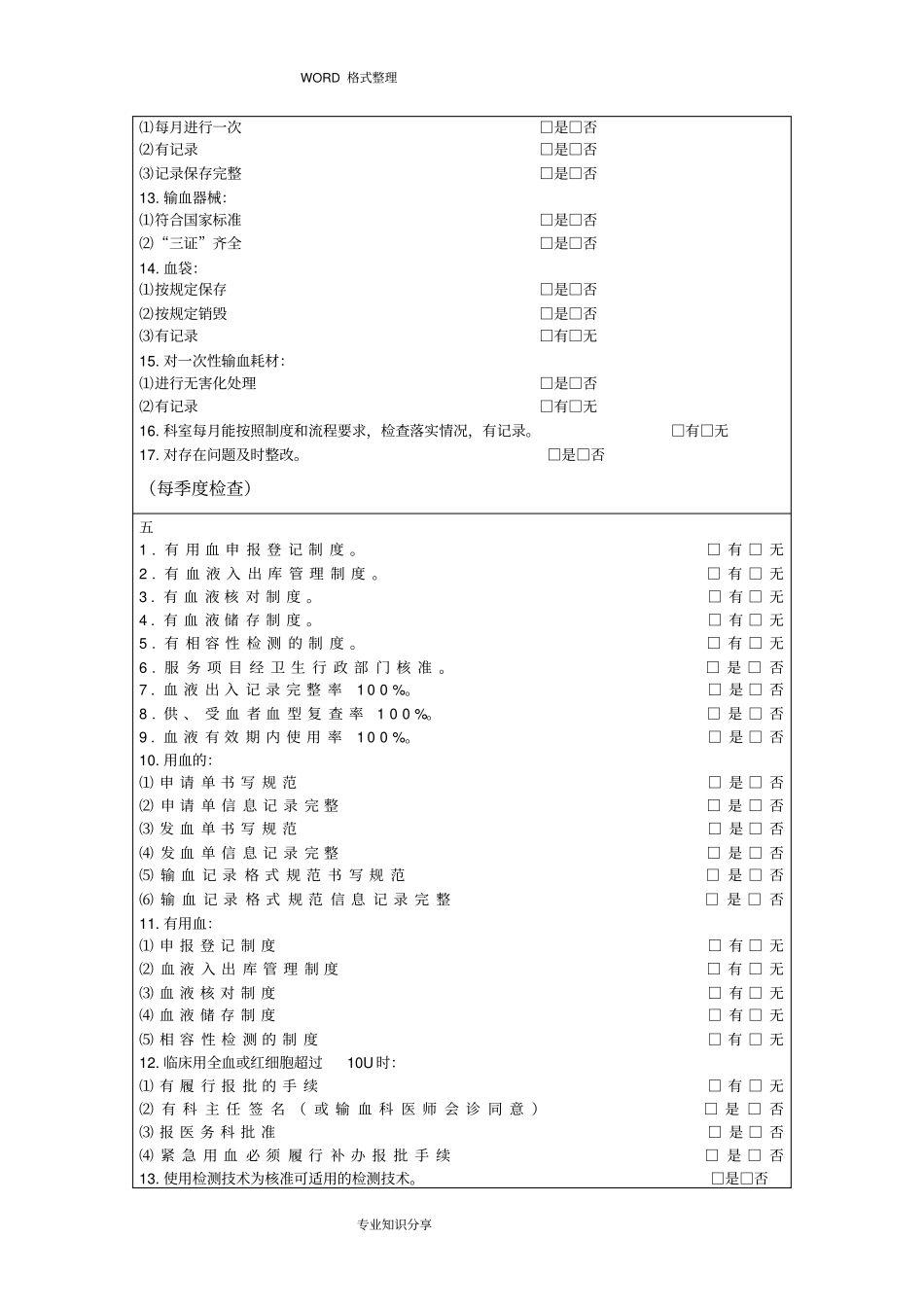 输血管理和持续改进督查表_第3页