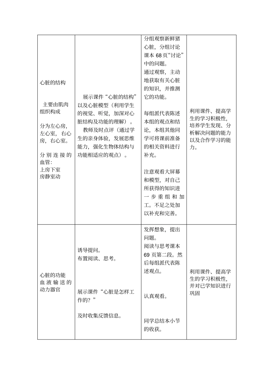 输送血液的泵-心脏教学设计_第3页