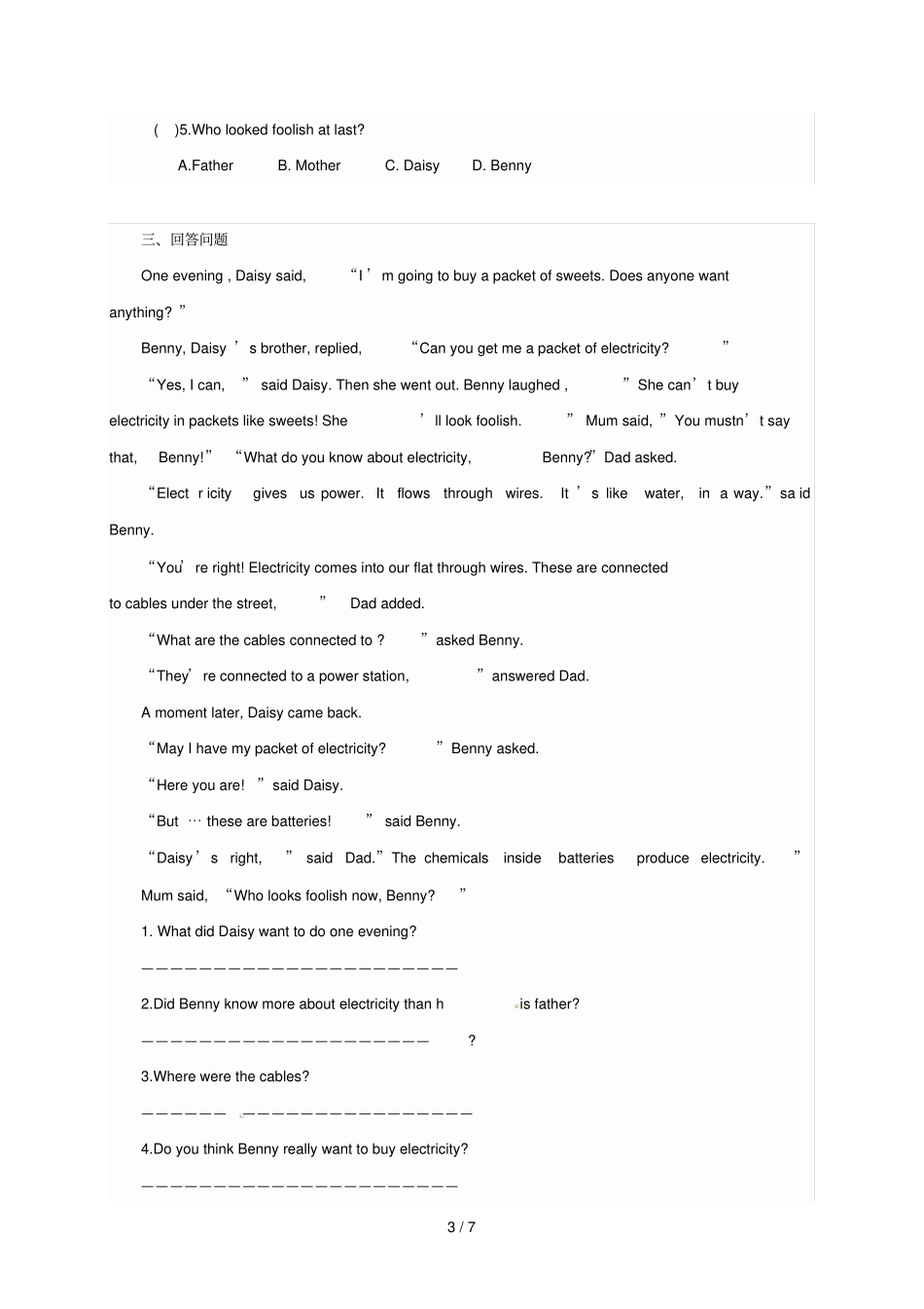 辽宁法库七年级英语下册Unit6Reading练习无答案新版牛津深圳版_第3页