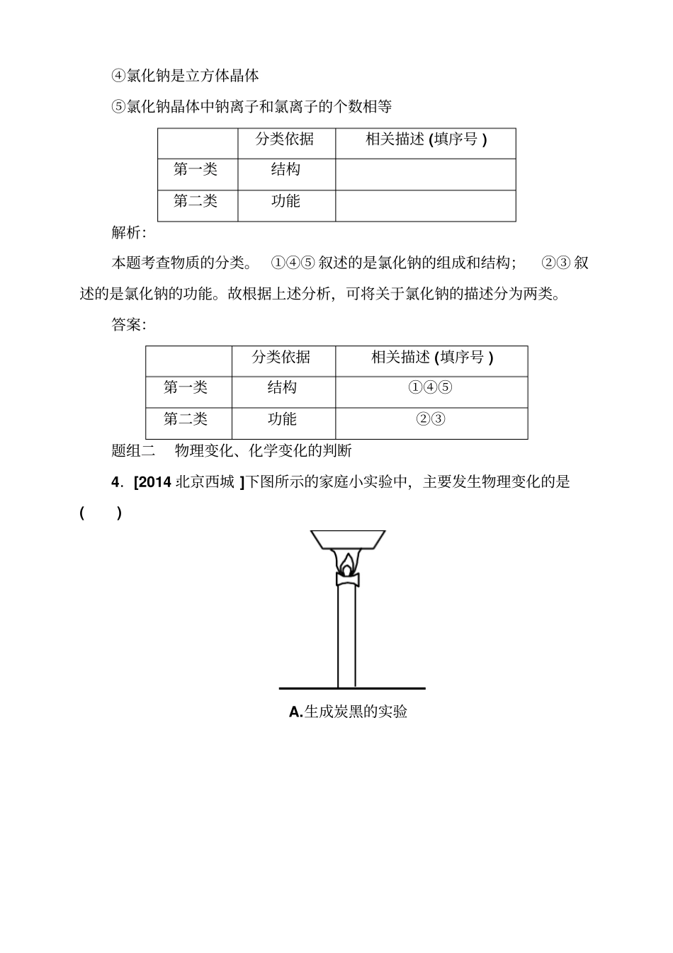 辽宁高考化学大一轮双基题组训练：23物质的分类和性_第2页