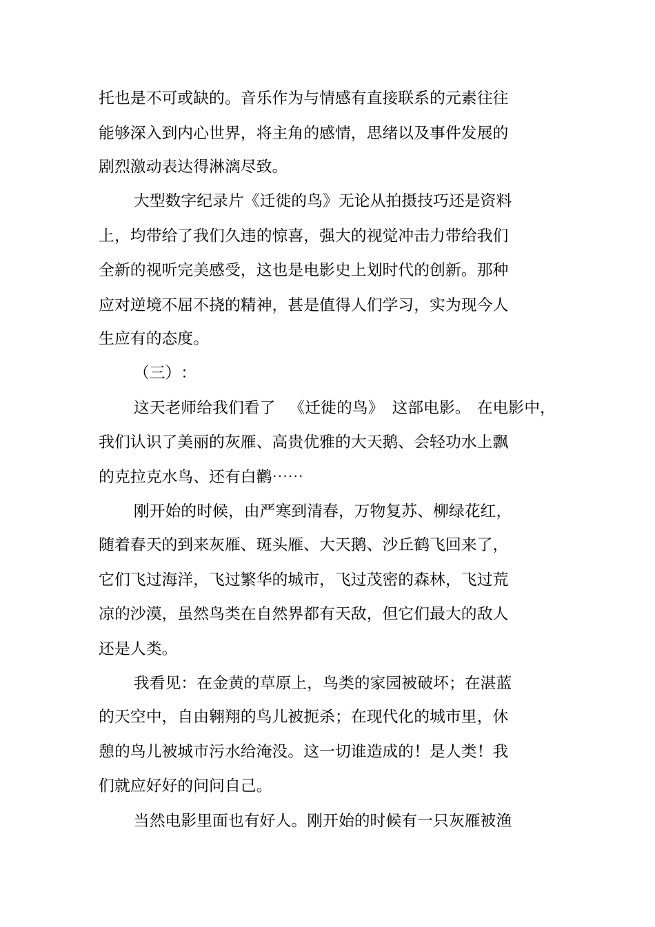 迁徙的鸟观后感_第3页