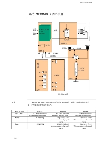 迅达MICONICSE调试手册