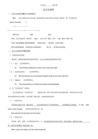 过去完成时讲解