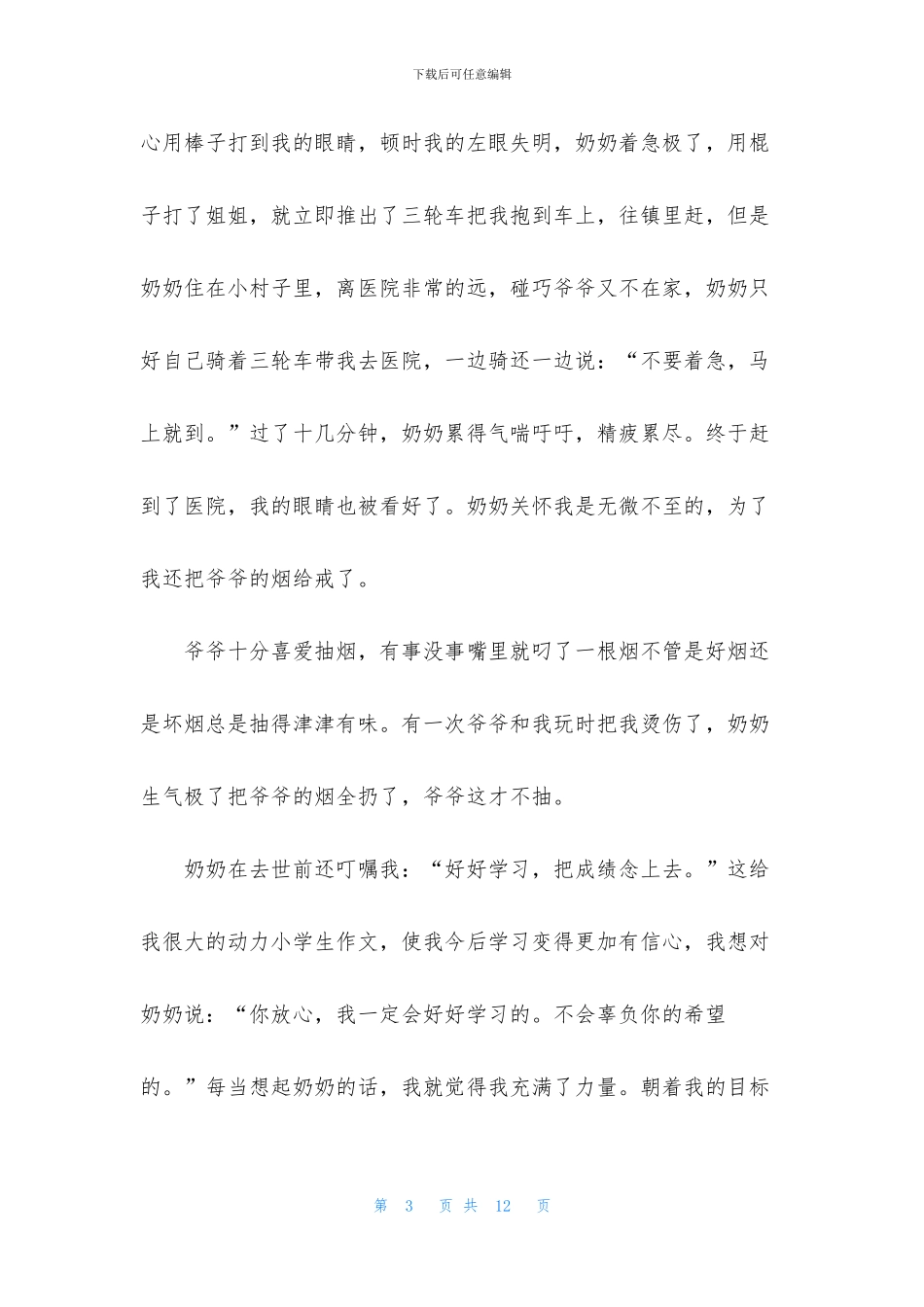 奶奶写人作文400字集合8篇_第3页