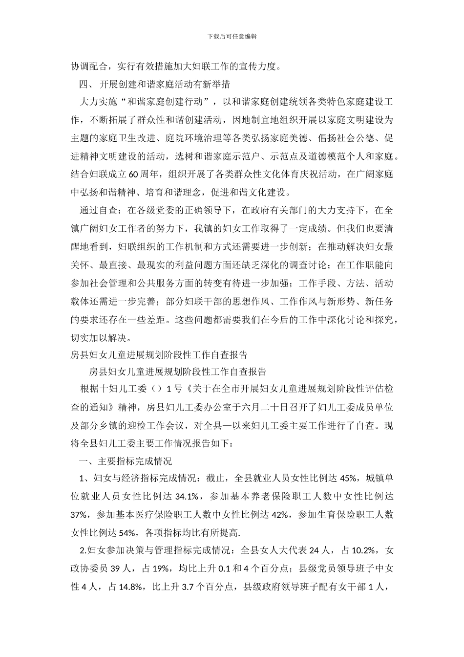 妇女儿童自查报告2篇_第3页