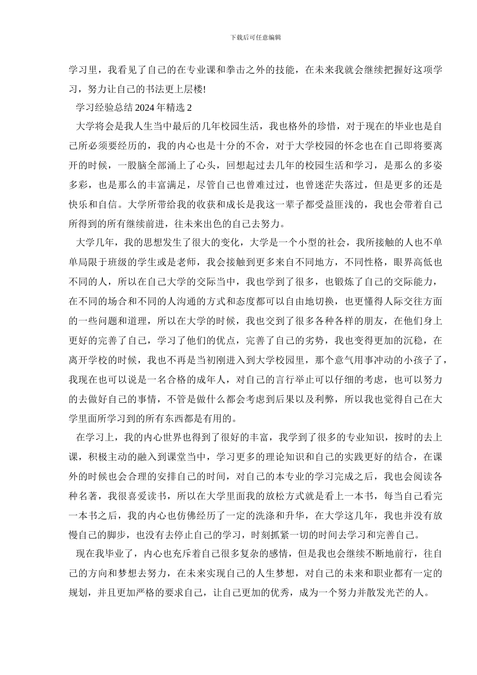 学习经验总结2024年精选范本_第2页