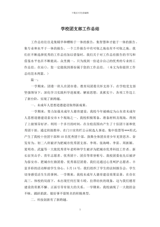 学校团支部工作总结