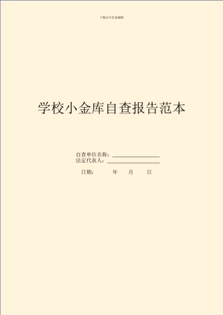 学校小金库自查报告范本
