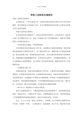 学校工会财务自查报告