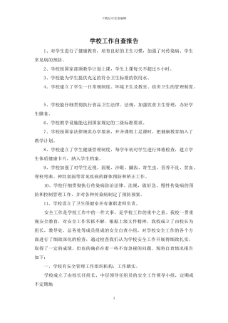 学校工作自查报告