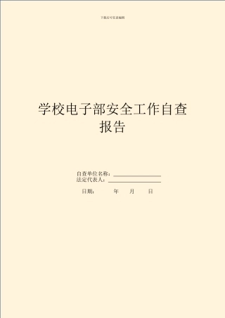 学校电子部安全工作自查报告