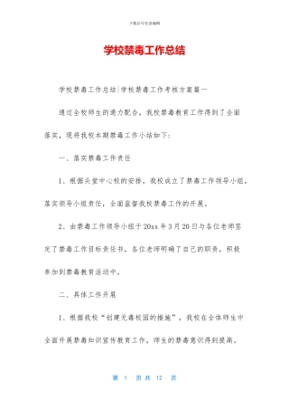 学校禁毒工作总结