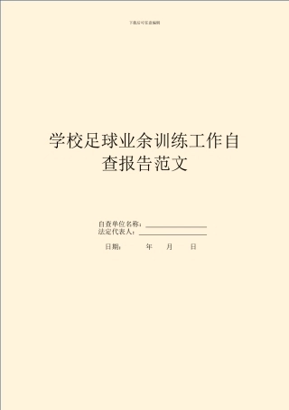 学校足球业余训练工作自查报告范文