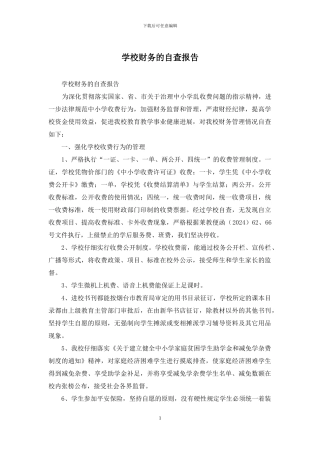 学校财务的自查报告