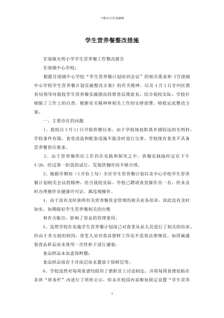 学生营养餐整改措施