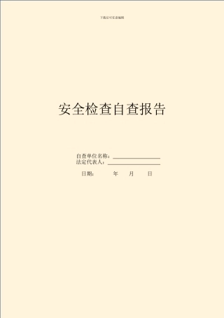 安全检查自查报告