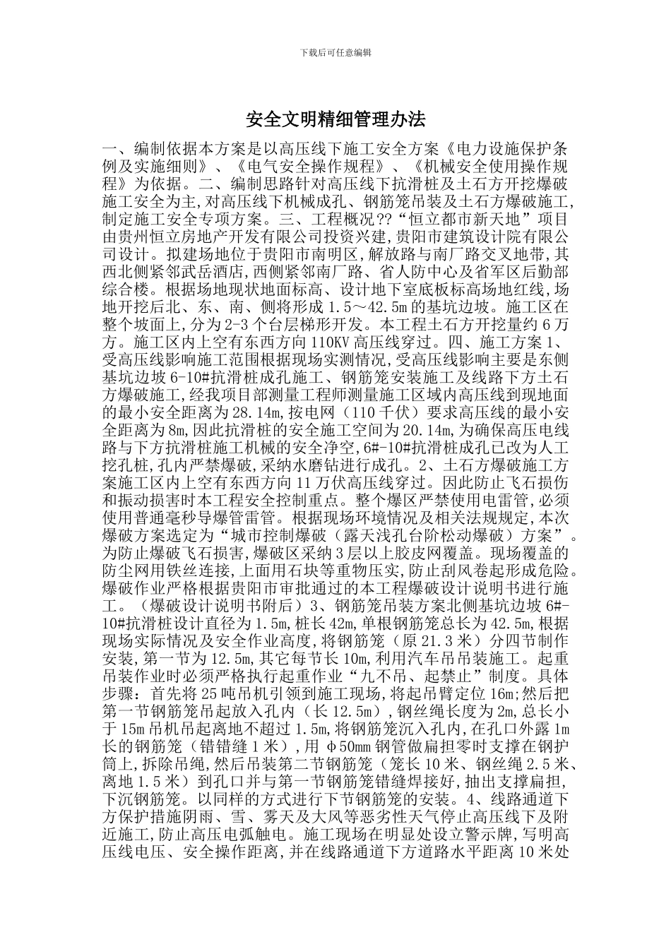 安全文明精细管理办法_第1页