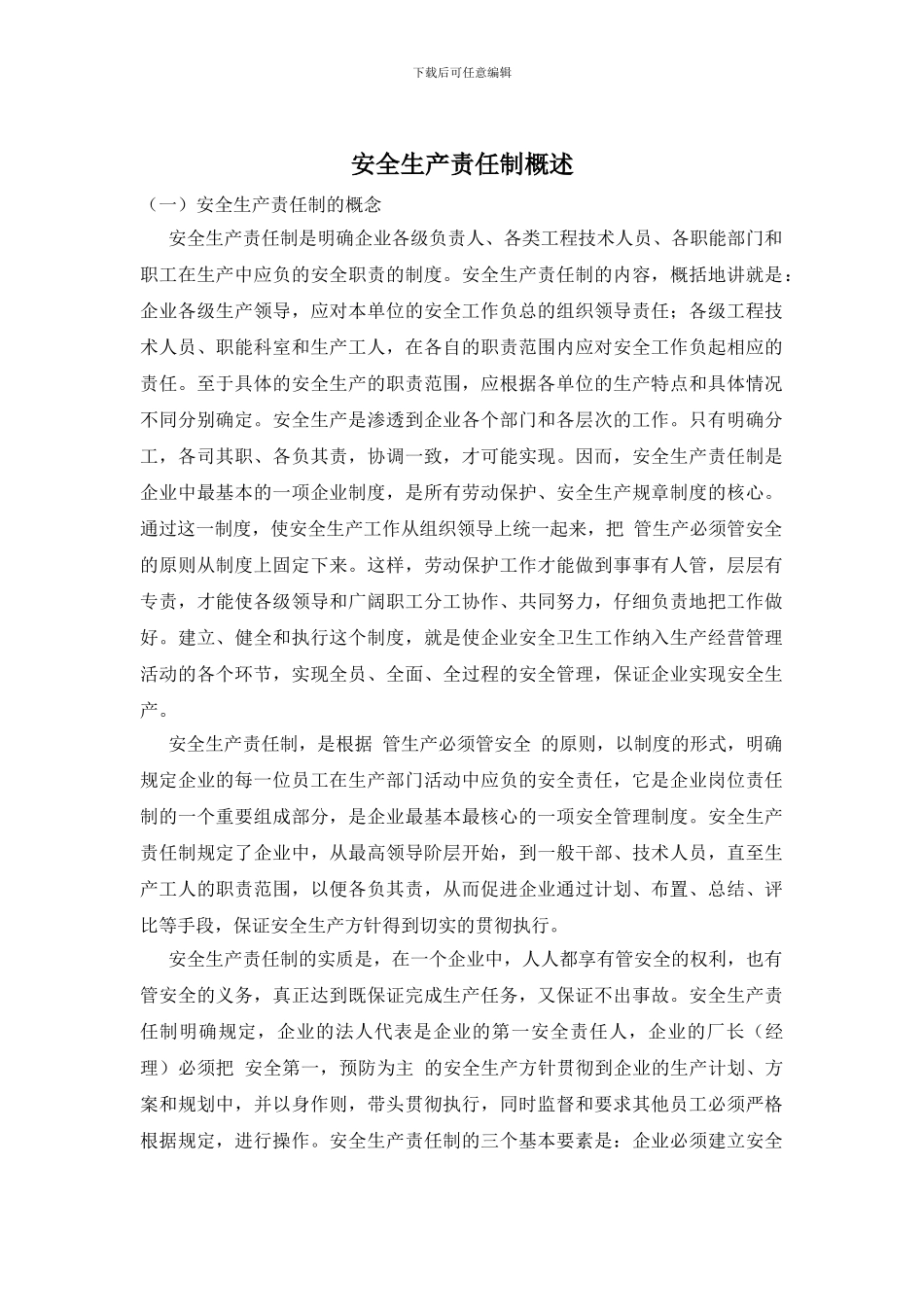 安全生产责任制概述_第1页