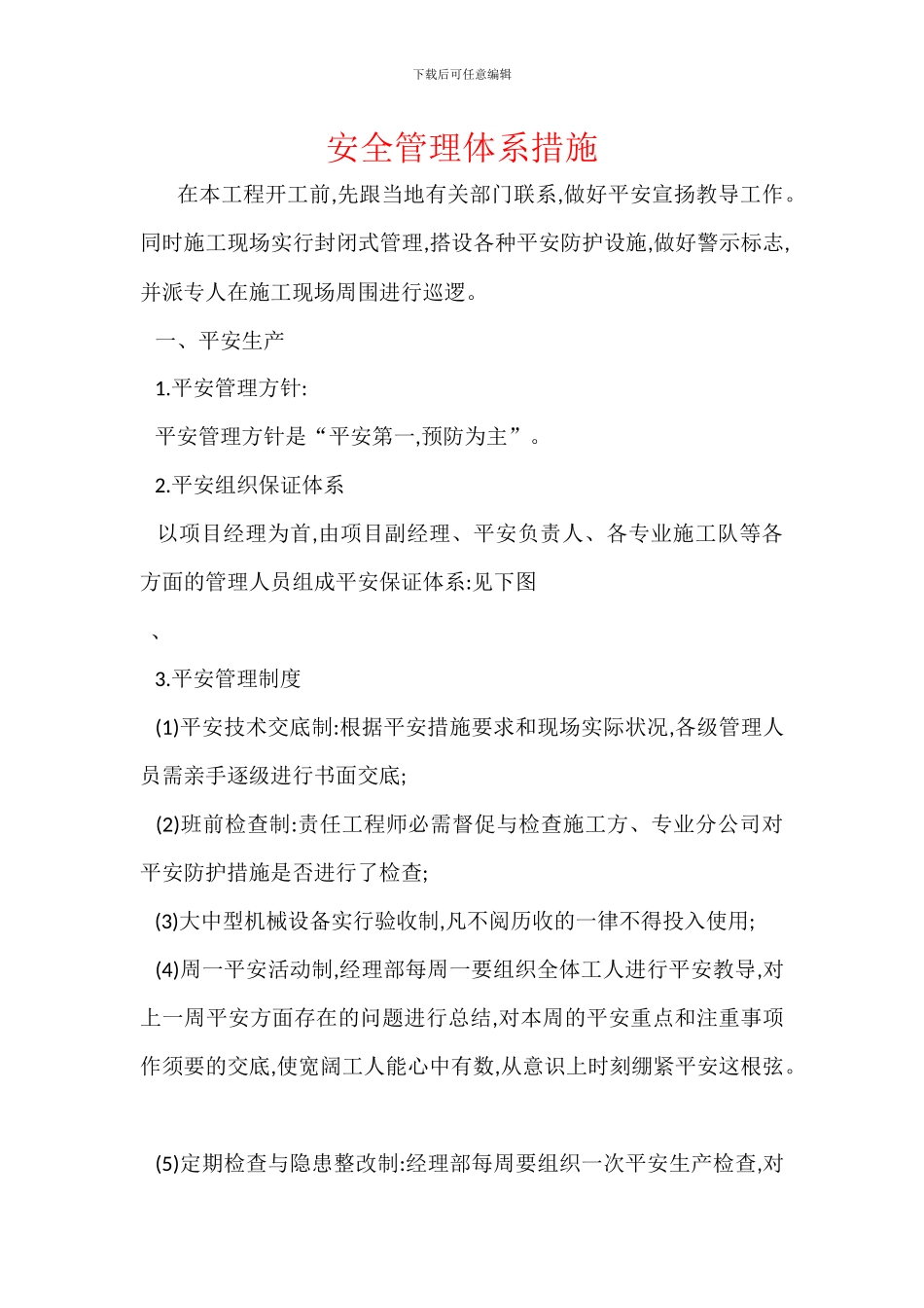 安全管理体系措施_第1页