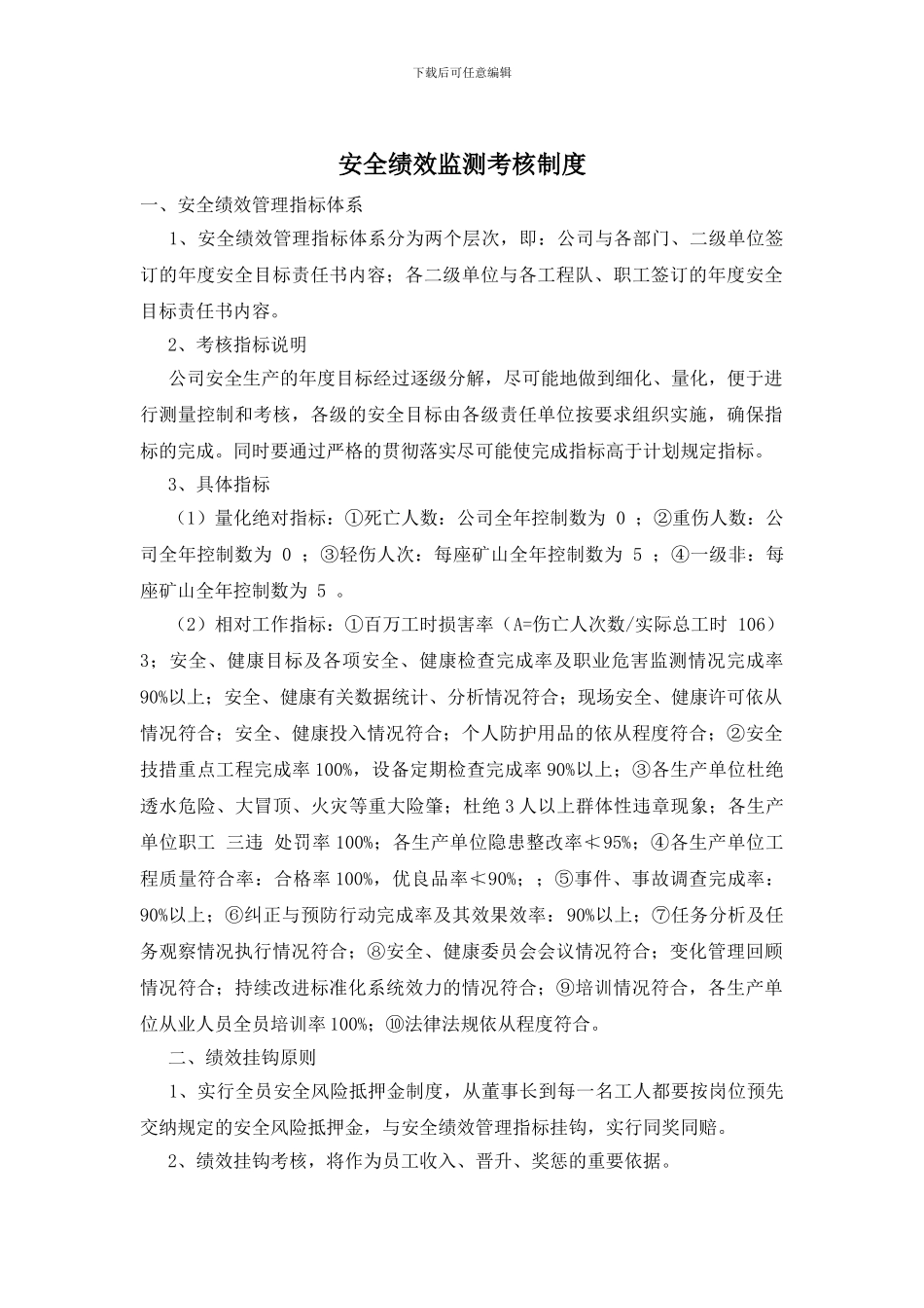 安全绩效监测考核制度_第1页