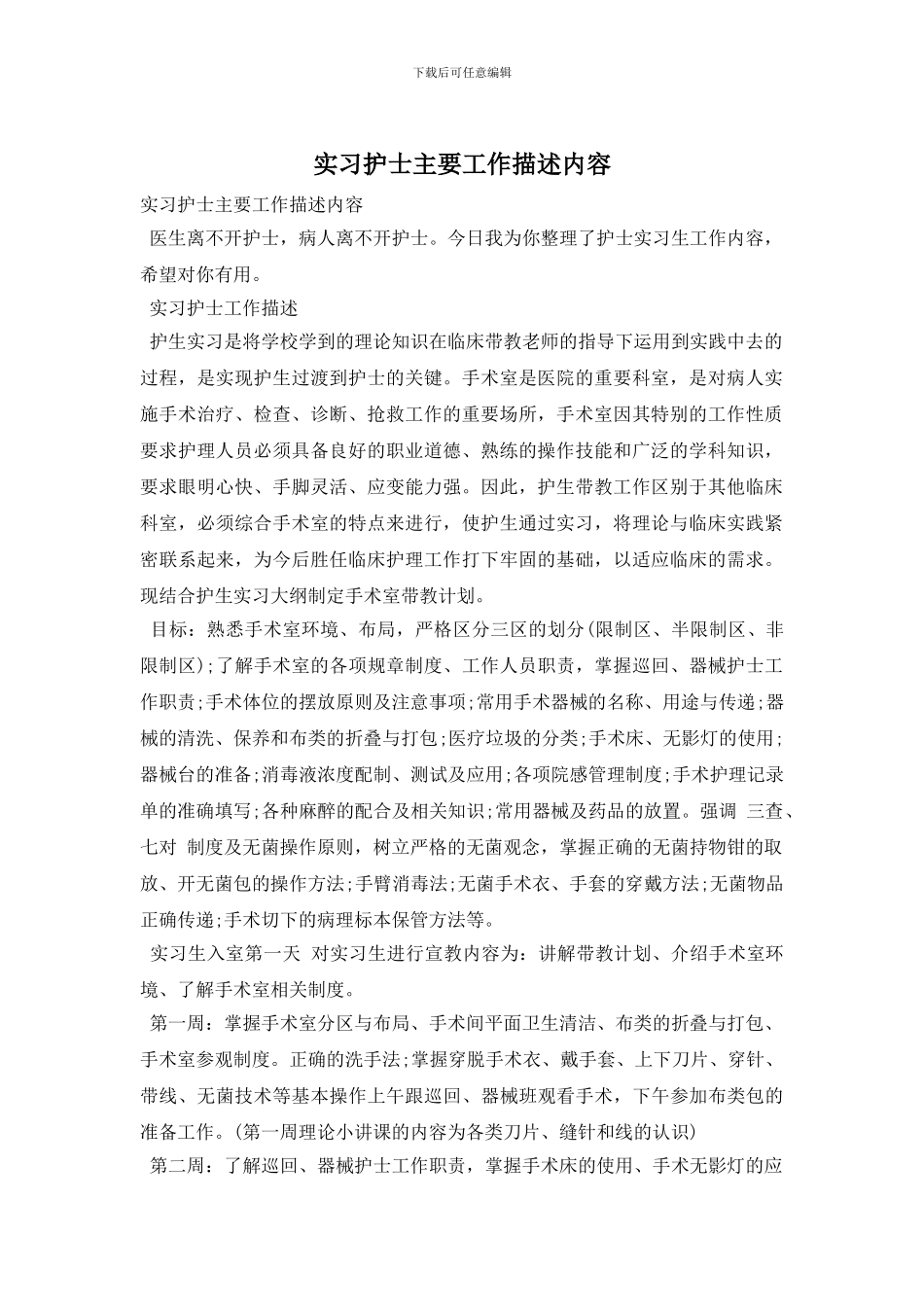 实习护士主要工作描述内容_第1页