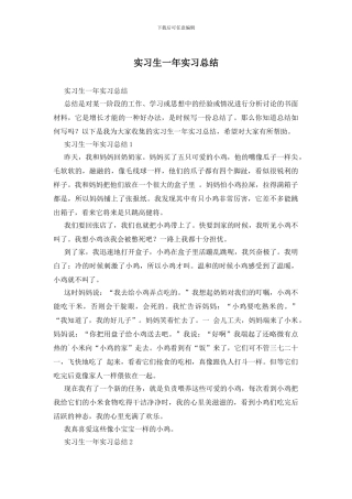 实习生一年实习总结