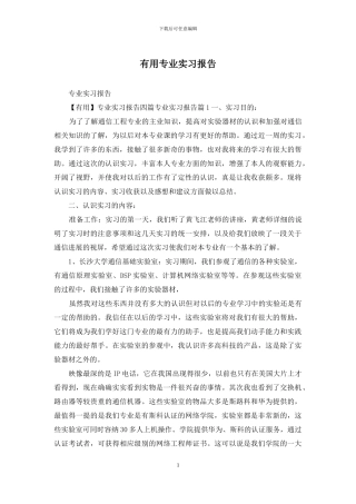 实用专业实习报告