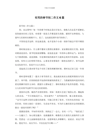 实用的春节初二作文6篇