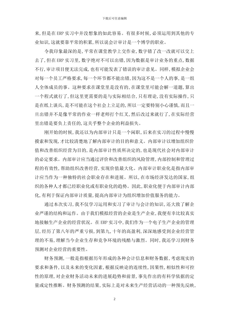 审计专业顶岗实习报告总结_第2页