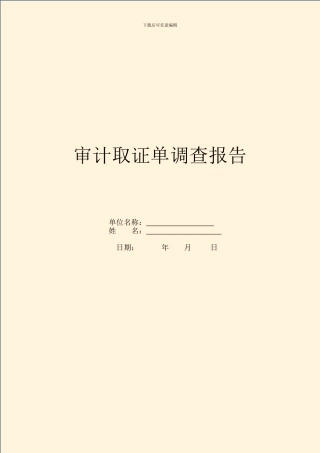 审计取证单调查报告