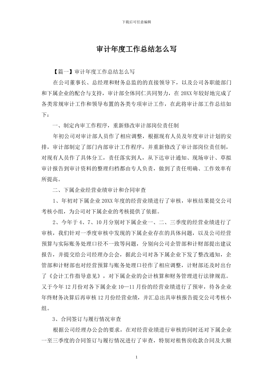 审计年度工作总结怎么写_第1页