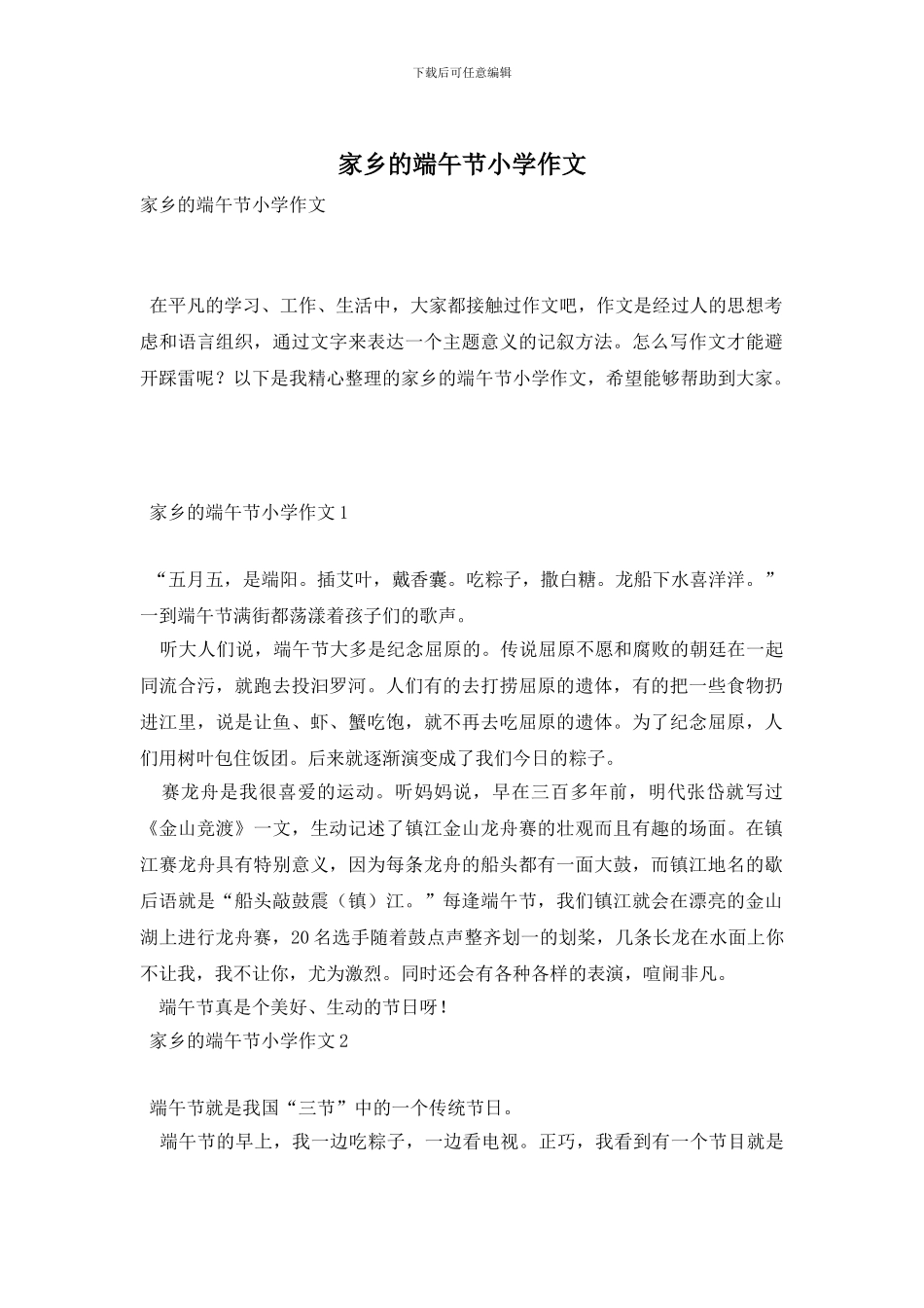 家乡的端午节小学作文_第1页