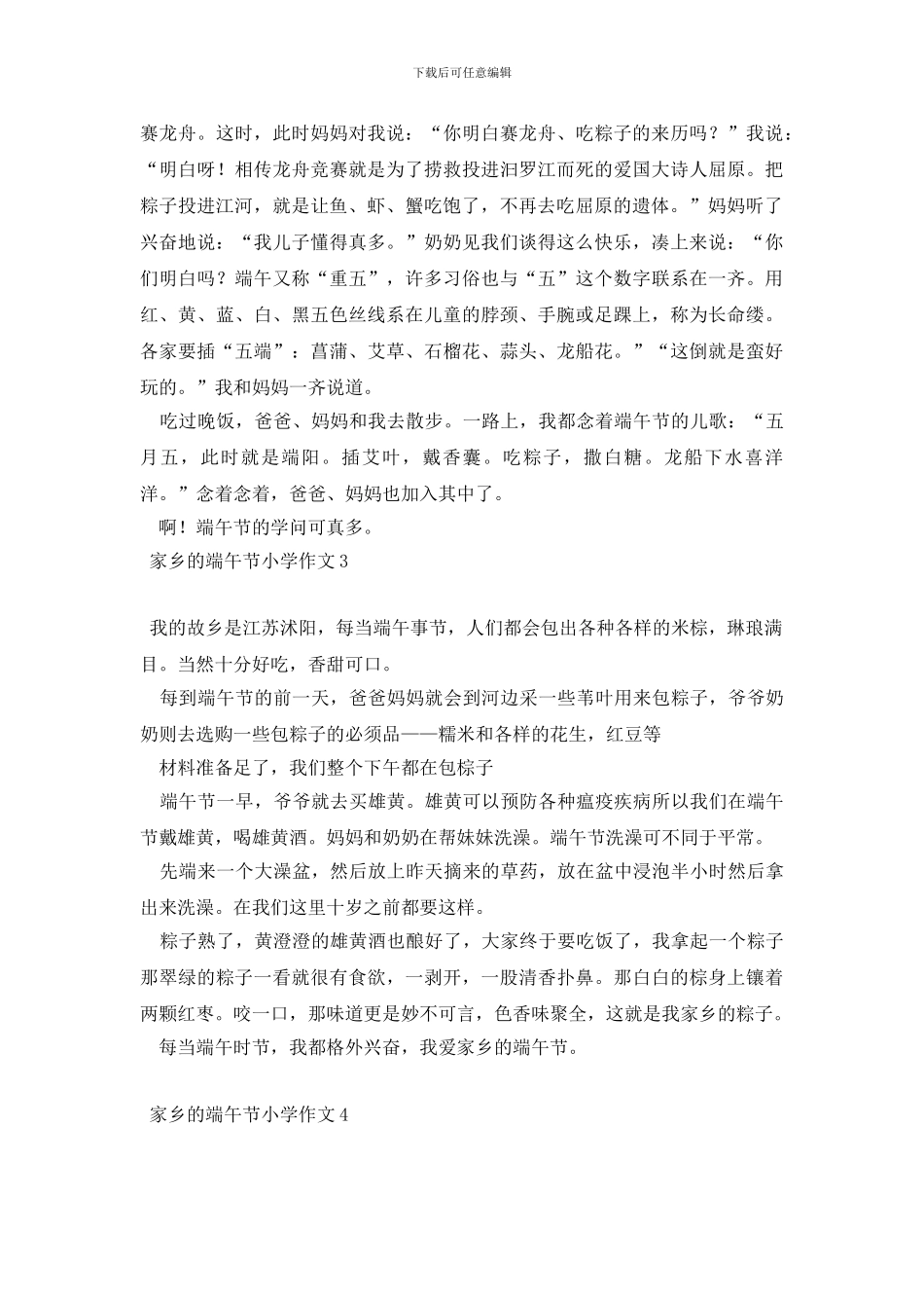 家乡的端午节小学作文_第2页