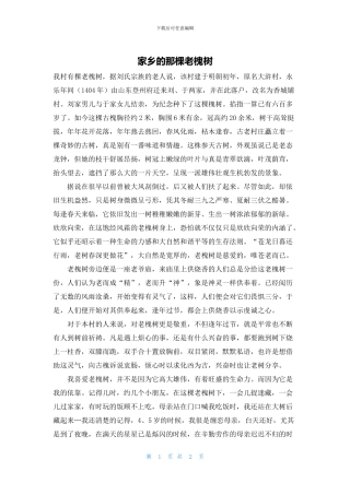 家乡的那棵老槐树