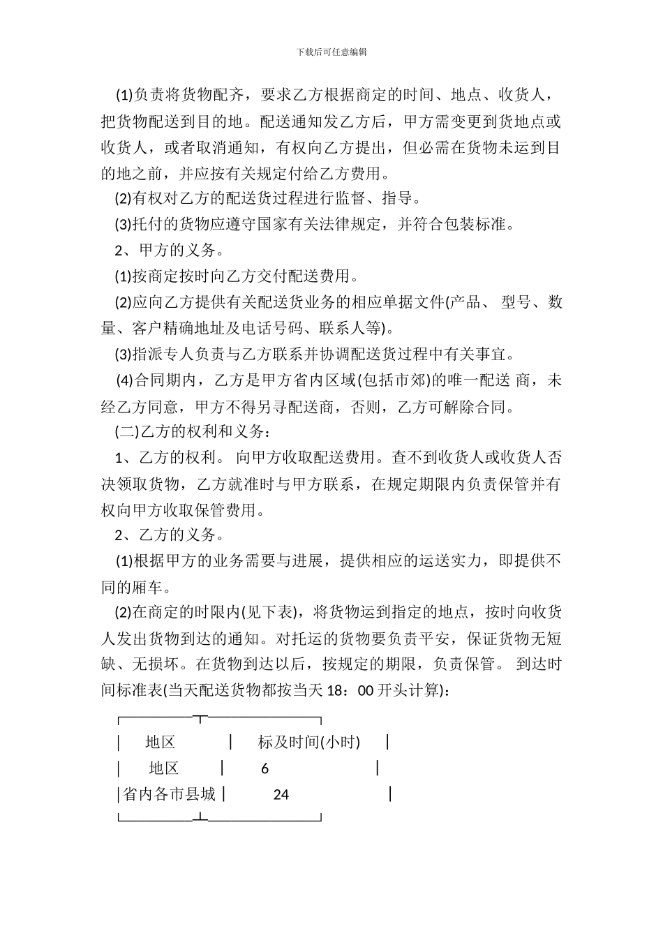 家电产品配送协议模板_第3页