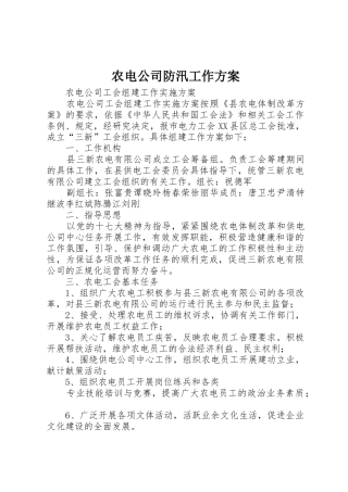 农电公司防汛工作方案_1