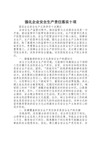 强化企业安全生产责任落实十项_1